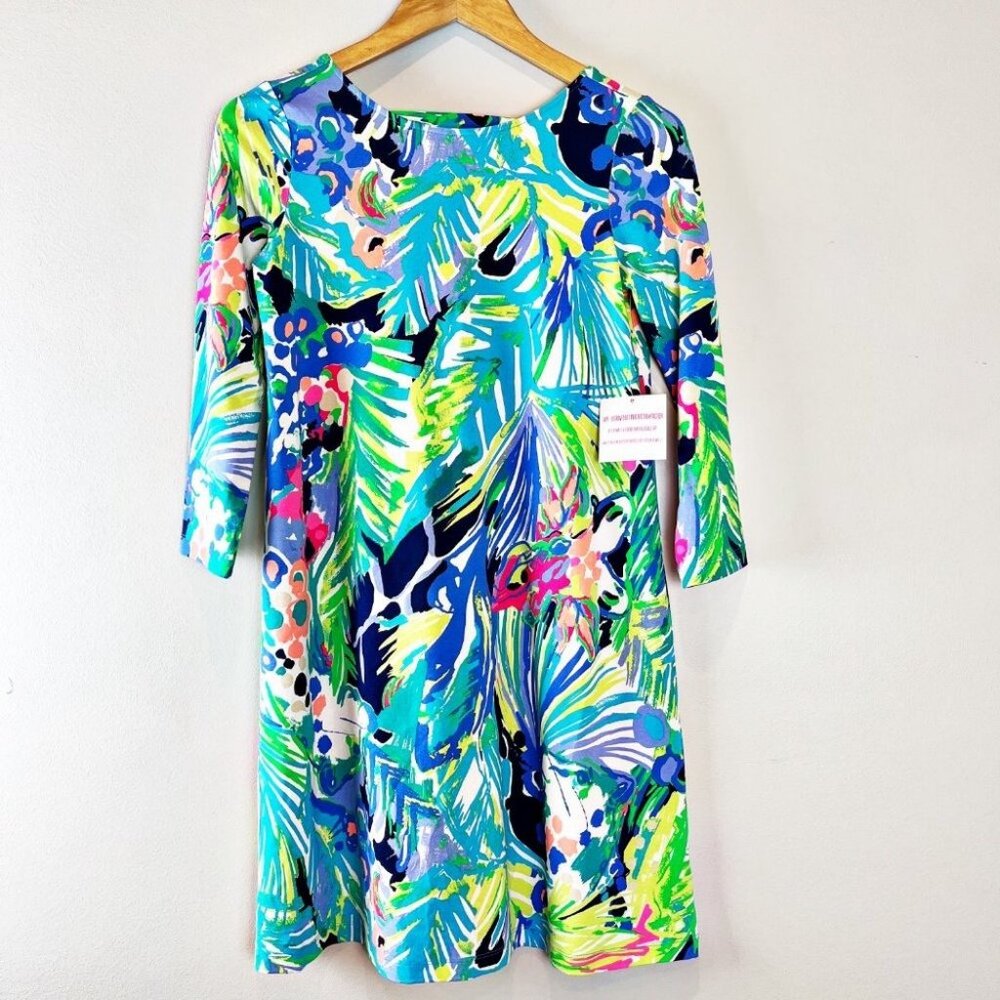 NWT Lilly Pulitzer Turquoise Ophelia Mini Swing Dress XS - Picture 2 of 6